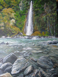 Thunder Creek Falls, Haast 30x60cm
